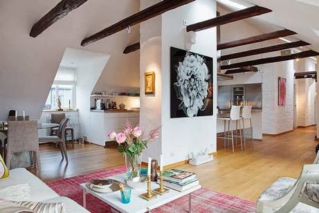 Decorative ceiling beams, wood beams in the interior