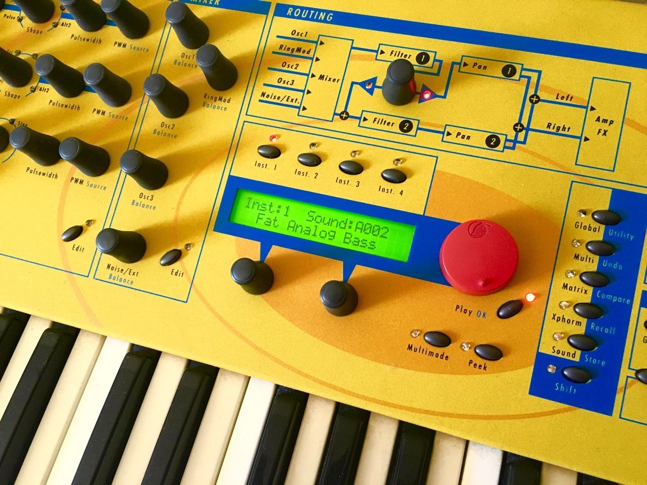 MATRIXSYNTH Yellow WALDORF Q Keyboard Synthesizer