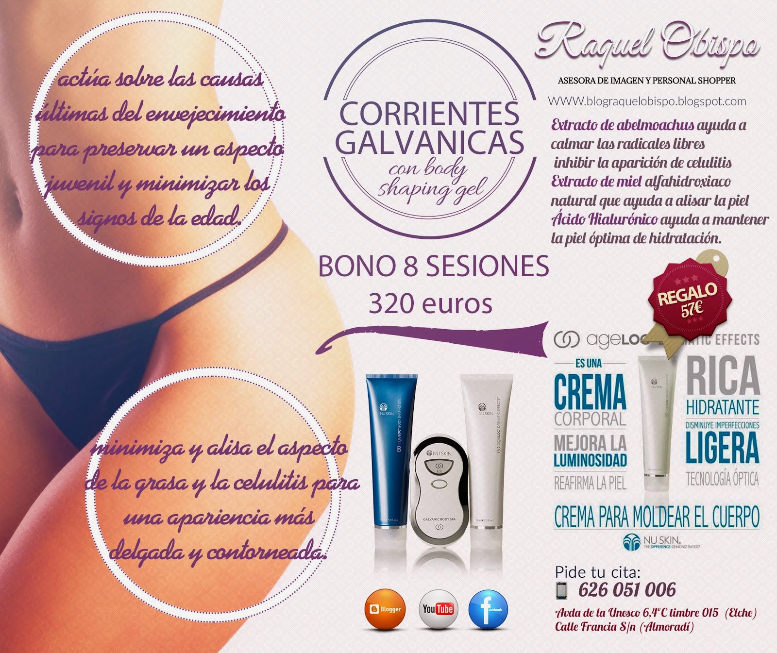 Corrientes Galvanicas con Body shaping gel