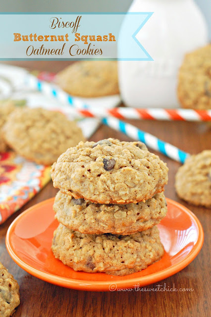 Biscoff Butternut Squash Oatmeal Cookies by The Sweet Chick