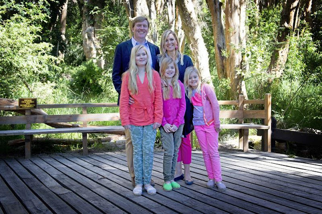 King Willem-Alexander of Netherlands and Queen Maxima of Netherlands, along with their daughters, Princesses Amelia, Alexia and Ariana