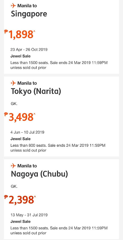 Latest JETSTAR ASIA Promo Fares and Seat Sale