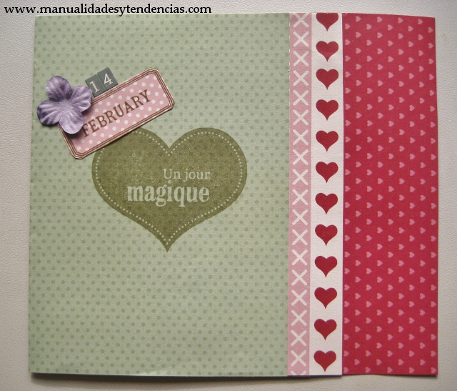 Scrapbooking: tarjeta de San Valentín / Valentin's day card / Carte de Saint Valentin