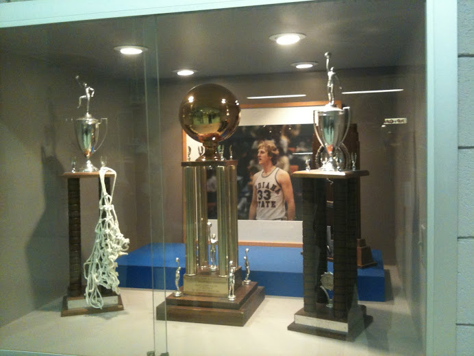 Trophies Larry won while at Hulman Center