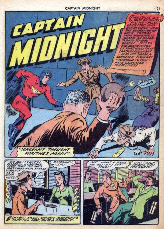 Captain's Library: Christmas Comics: CAPTAIN MIDNIGHT "Sergeant Twilight Writhes Again"