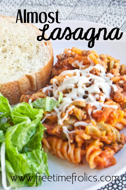  lasagna via Free Time Frolics Freezer meal #pastarecipe #freezermeal