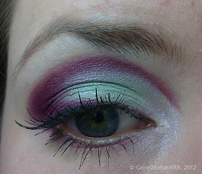 make-up with a purple cut-crease