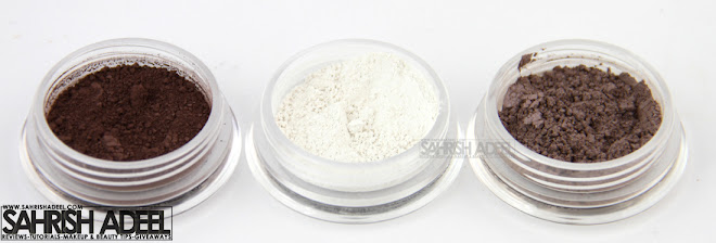 Mineral Hygienics' Loose Eye Shadows in 'Egg Plant, White & Pink Desert' - Review & swatches