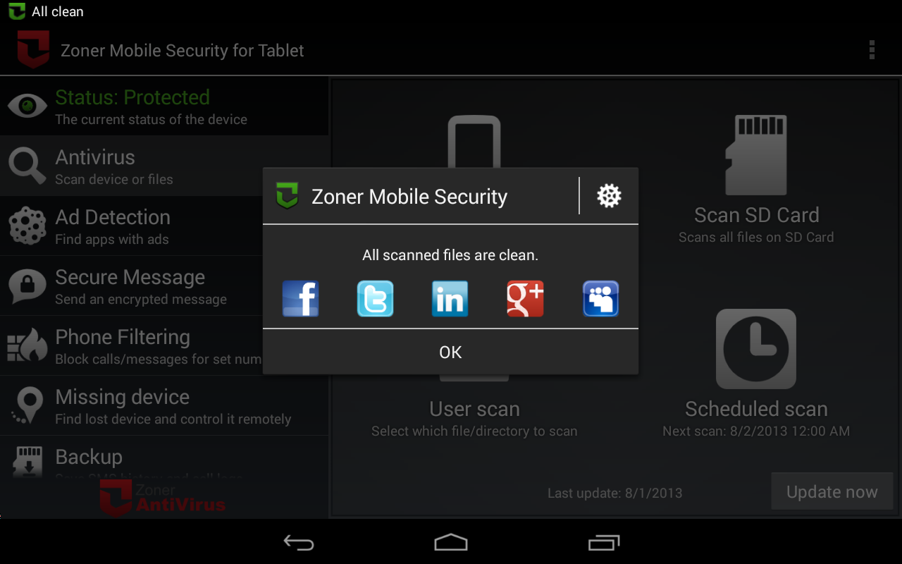 Zoner Mobile Security, El mejor Antiviruz Android descargaspcandroid