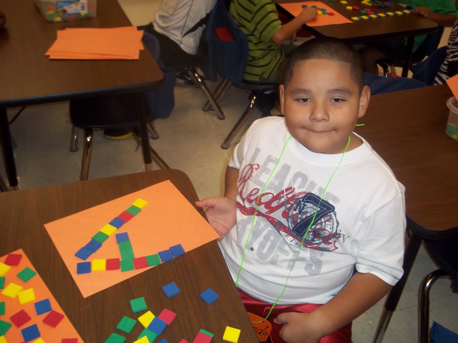 Mrs. Wood's Kindergarten Class Exploring Manipulatives