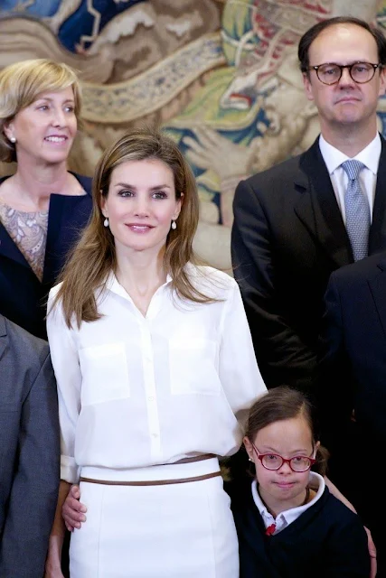 Princess Letizia of Spain attends several audiences at the Zarzuela Palace