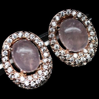 kolczyki z cyrkoniami i różowym kwarcem rose quartz kolor roku 2016 kolczyki z różowym kwarcem trendy biżuteryjne na wiosnę 2016