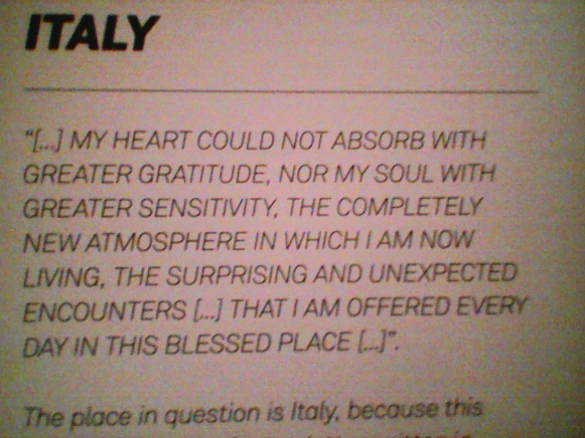 great Eisher about italy