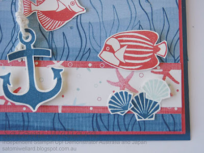 Satomi Wellard-Independent Stampin'Up! Demonstrator Australia and Japan, #satomiwellard, #su, #casingtamiwhite, #case, #crazycraftersbloghop,#seasideshore, #bytheshoredsp, #layeringcircledies,