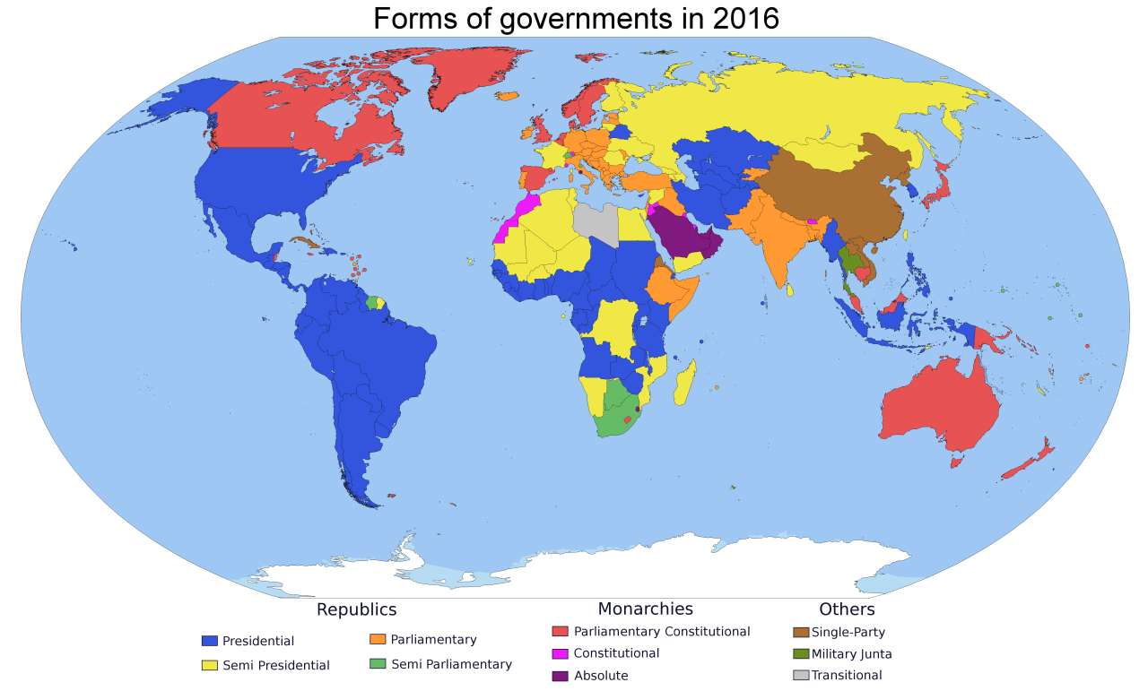 Landkartenblog: Weltkarte der Regierungsformen