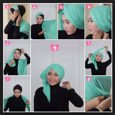 Tutorial hijab segi empat sederhana Tutorial hijab segi empat sederhana