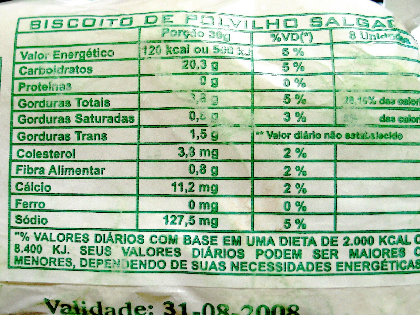 Quantas Calorias Tem Um Biscoito ENSINO