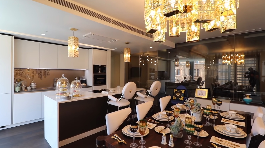 17 Interior Design Photos vs. DAMAC Tower Nine Elms London By Versace Luxury Condo Tour