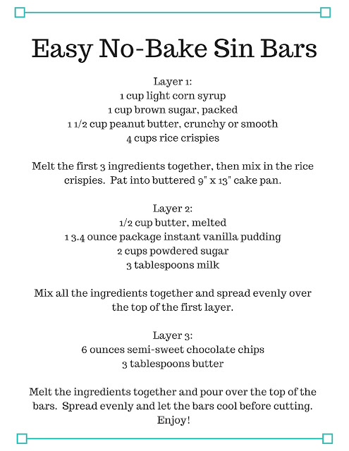 Easy No-Bake Sin Bars Recipe
