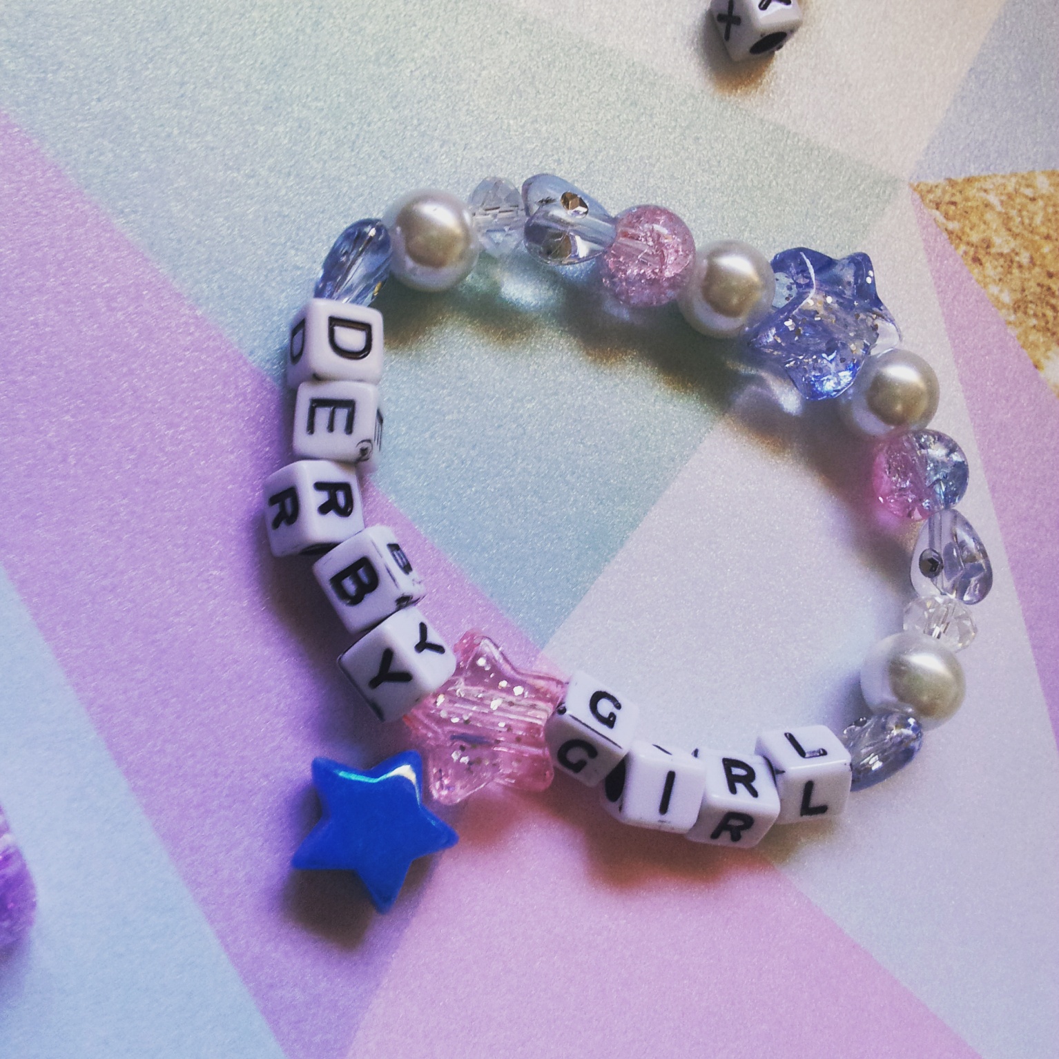 tea and craft Pastel alphabet bead bracelets