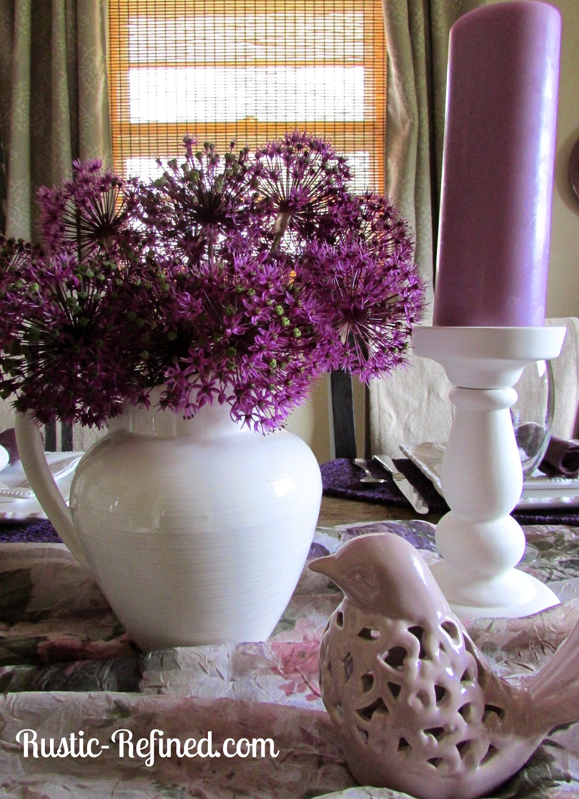 Purple Pinch Tuesday Tablescape Rustic & Refined