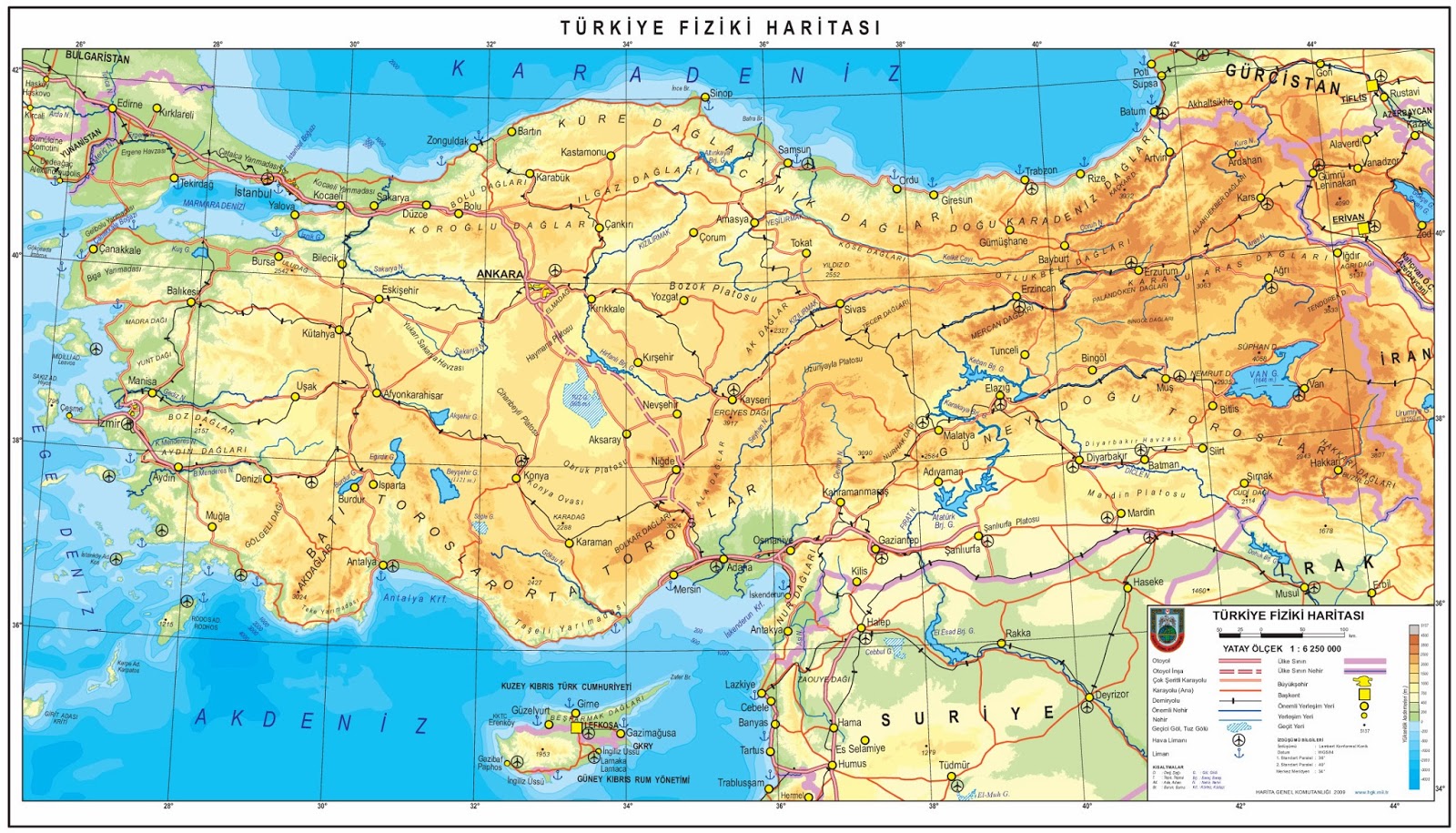 Turkiye Fiziki Cografyasi Haritalari Turkiye Fiziki Cografyasi