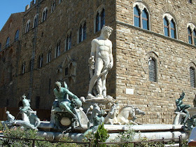 The Fountain of Neptune in front of the Palazzo Vecchio in Piazza della Signoria