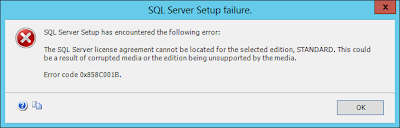 SQL Server Setup failure The SQL Server license agreement cannot be located