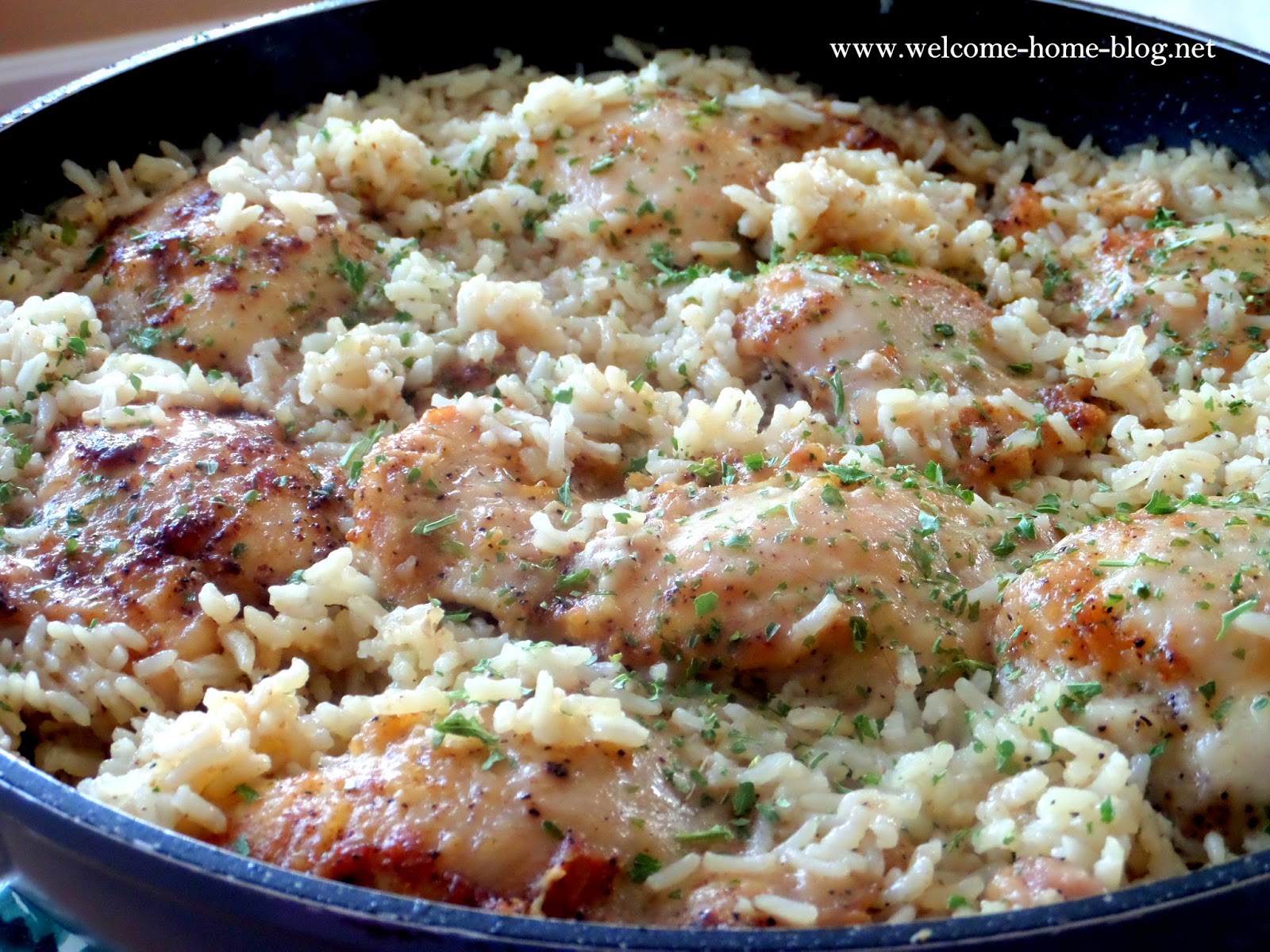 Home Blog PanRoasted Chicken Thighs and Rice