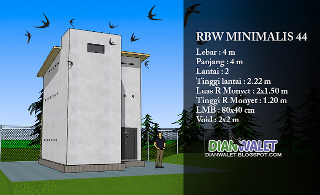 Desain Rumah Walet (RBW) Minimalis 4x4 (Full Video) | DIAN