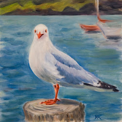 seagull painting zealand acrylic canvas