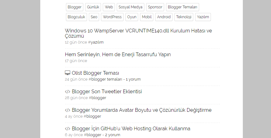 blogger etiketleri listeleme blogger etiketleri listeleme