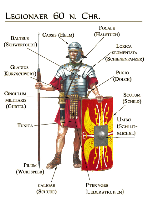 Latein Glaskasten: Der Legionär 60 n. chr.