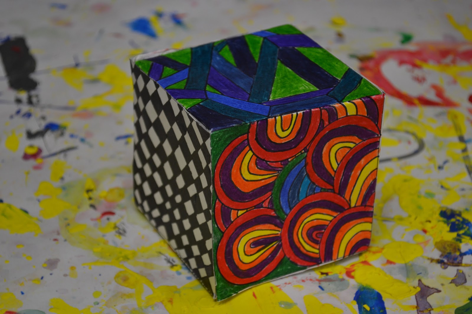 Ms. Alberg's Art Ed Blog: 6th Grade Op Art Cubes