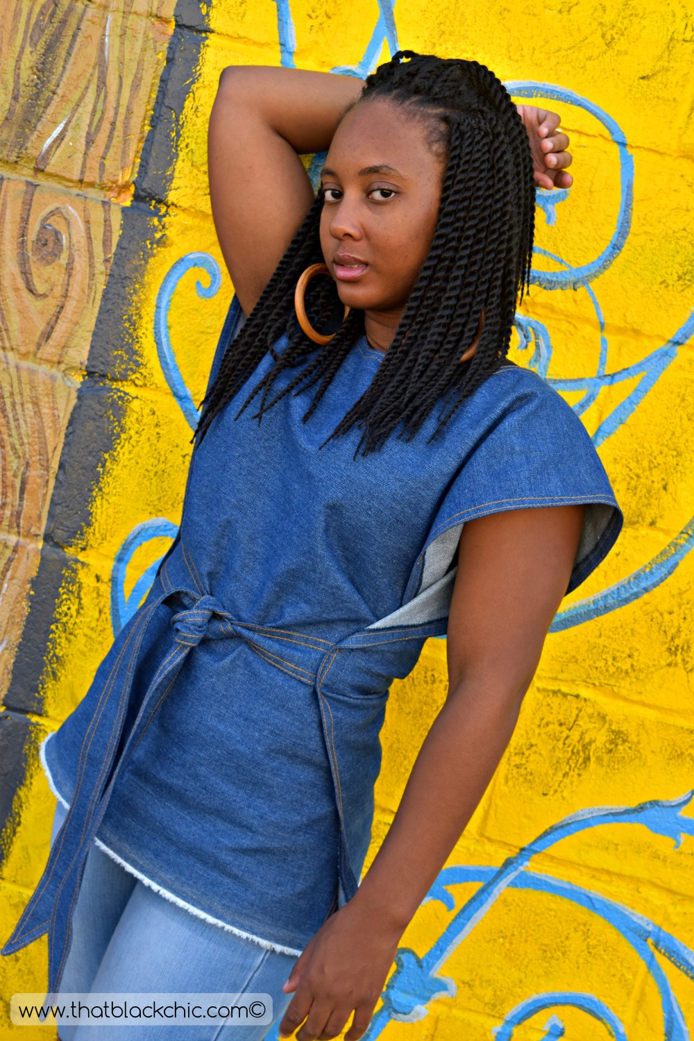 A DIY Denim Wrap Shirt Tutorial [Sew What? Series] | That Black Chic