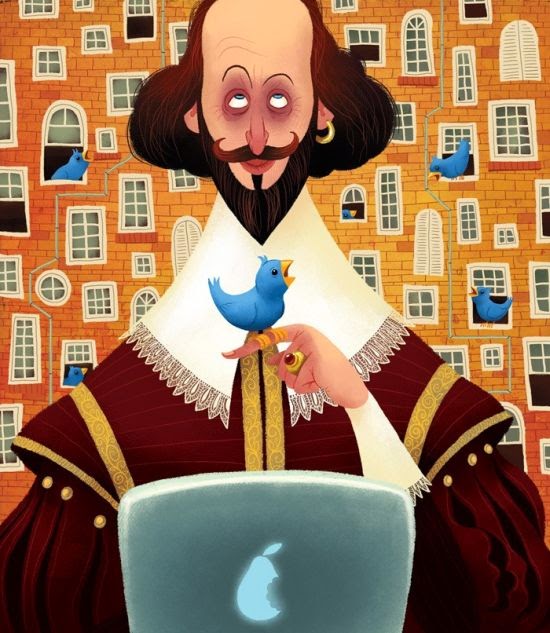 Denis Zilber ilustrações divertidas caricaturas Shakespeare twitting