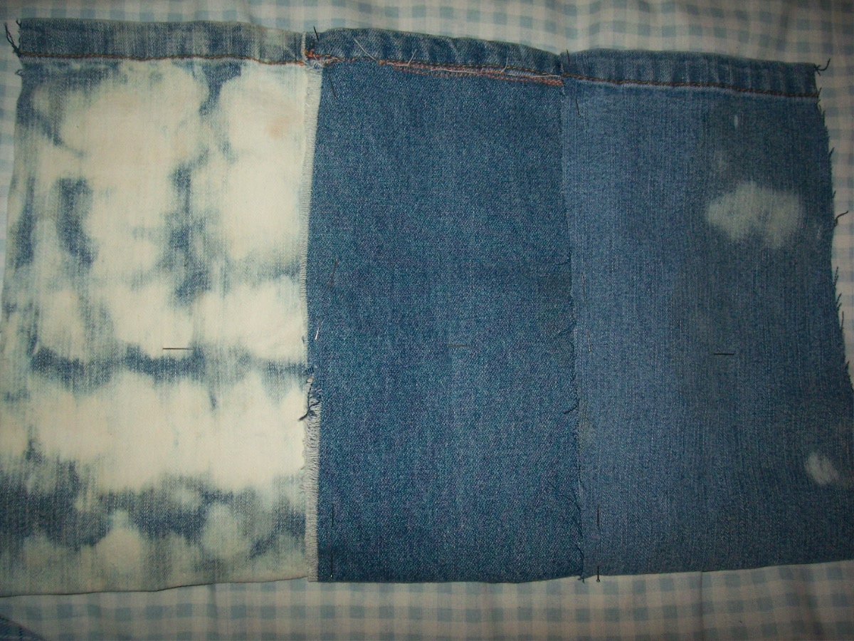 My Progress Of My Bleached Denim Pouch - Run With Fashion