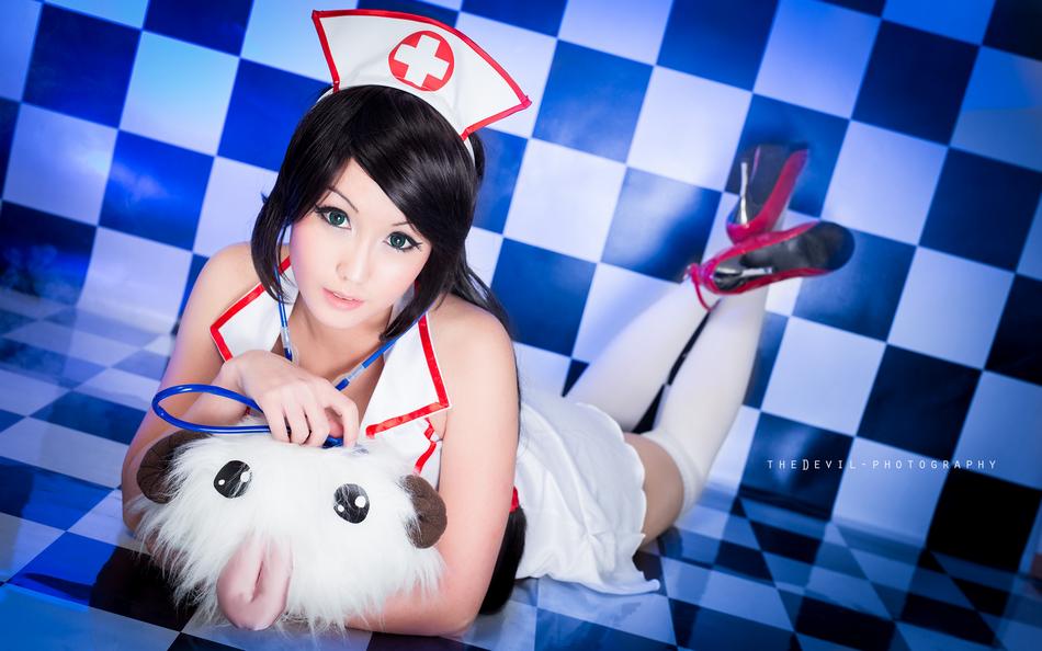 hot nurse akali lol cosplay