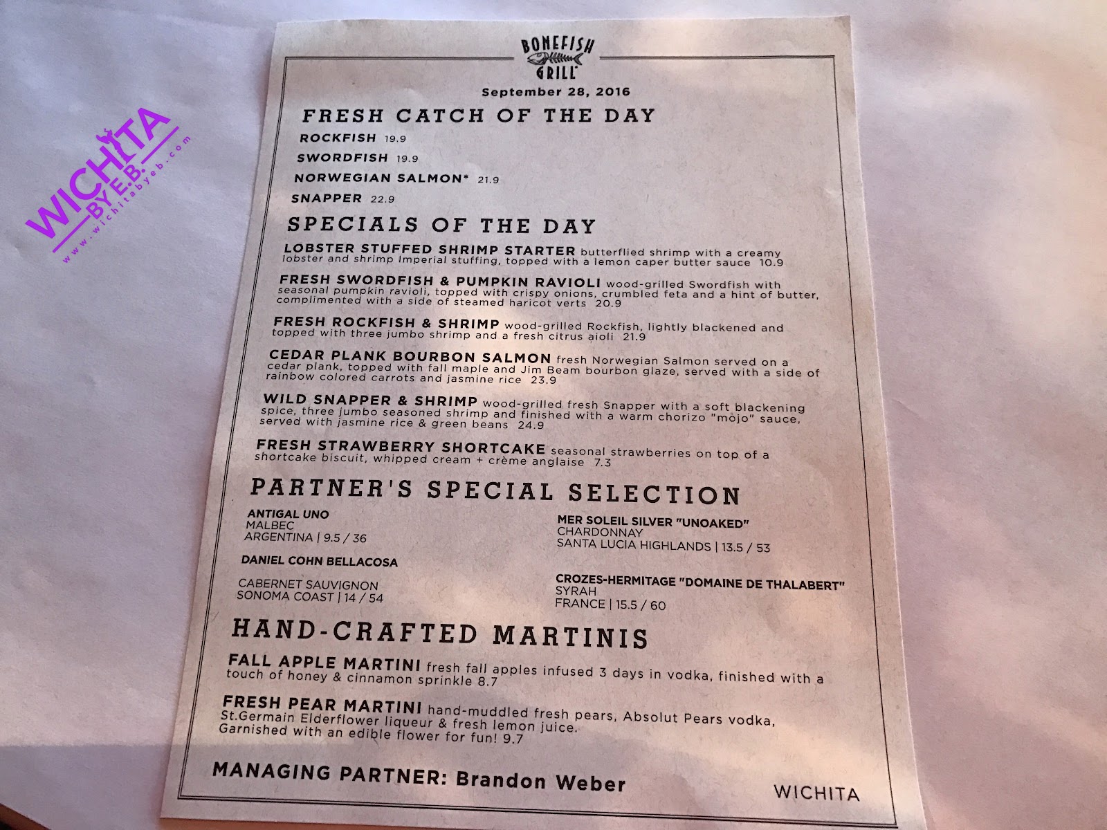 Bonefish Grill's New Fall Seasonal Menu Wichita By E.B.