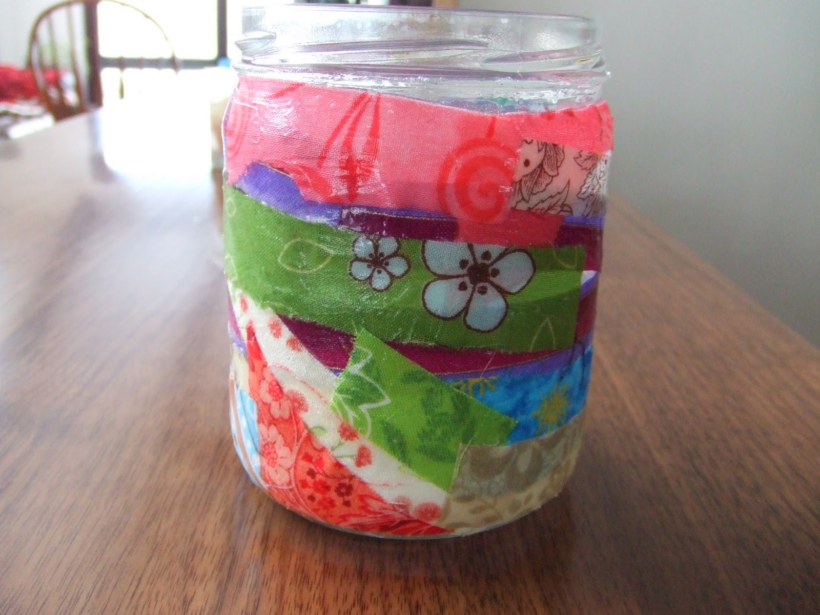 Describe Happy Fabric Covered Jar/Pot
