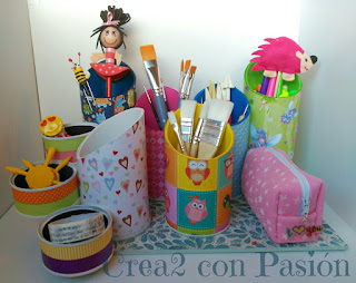 Decoracción-Material-escolar-y-de-escritorio-reciclando-Crea2conPasión