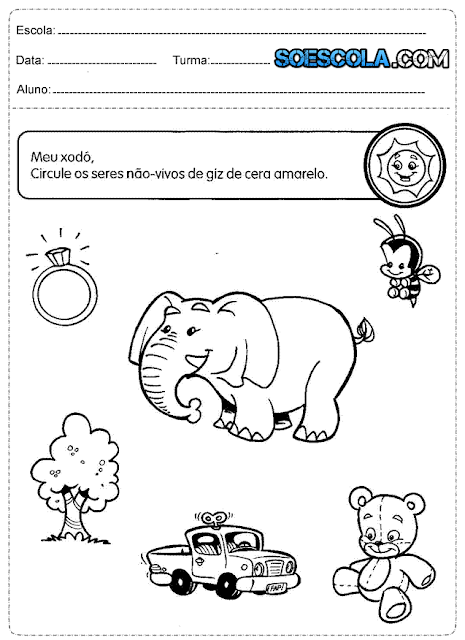 Atividades de ciencia – seres vivos e nao vivos Atividades de ciencia – seres vivos e nao vivos