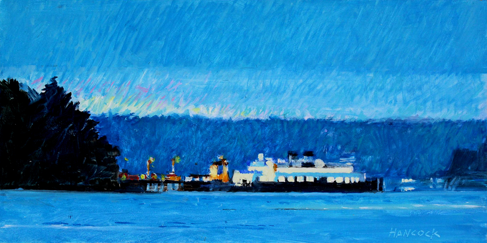 Gretchen Hancock S Paintings Night Ferry Southworth View From Colvos Passage Vashon Fauntleroy Ferry
