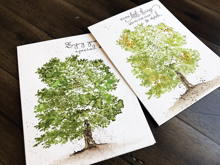art scrap & more alexandra's Sunday scrapbooking TREES stamped with