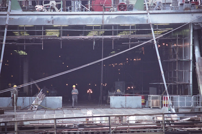 Gdansk, chantiers navals, Stocznia Gdanska, Solidarnosc, © L. Gigout, 1990