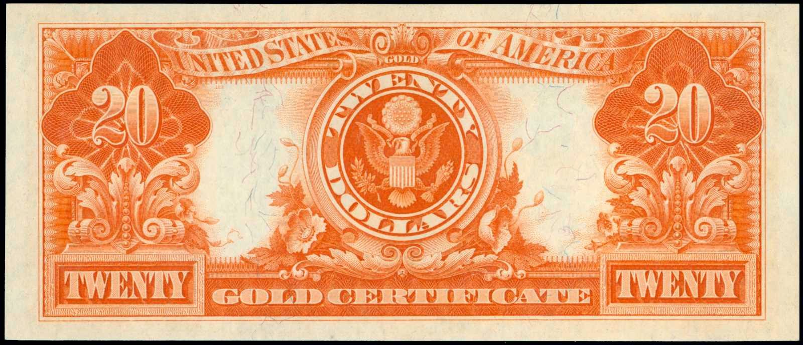 US paper money 1922 20 Dollars Gold Certificate
