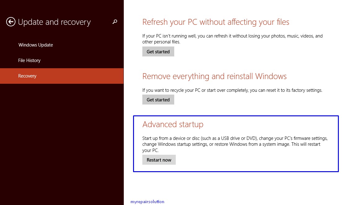 Your computer will restart before you continue recower. Windows 8.