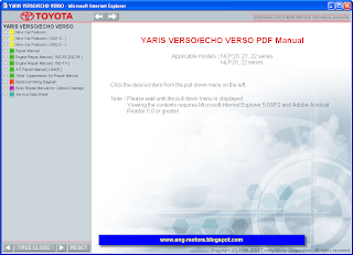 Toyota Yaris Verso repair manual