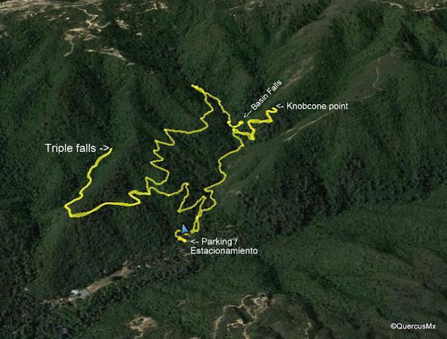 Map of trails hiked by Lost Hikers in Uva Canyon