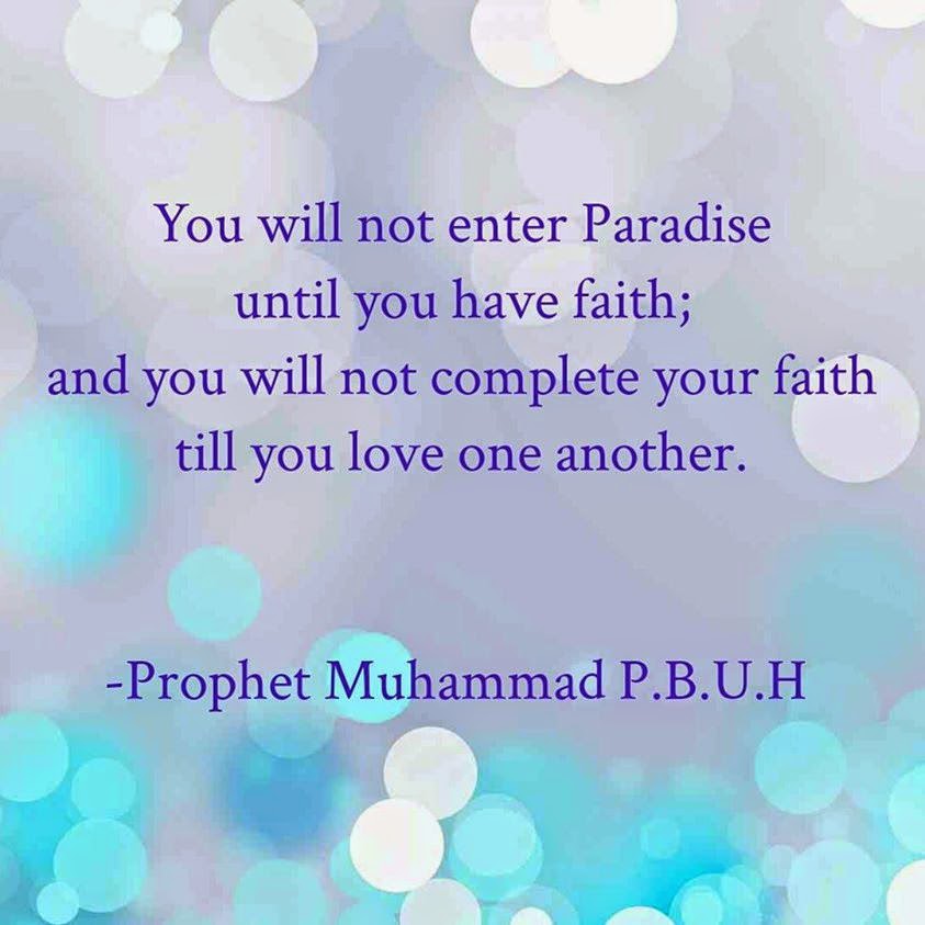 Quotes & Inspiration You will not enter paradise until you have faith